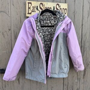 Eddie Bauer Kids Purple and Gray Raincoat